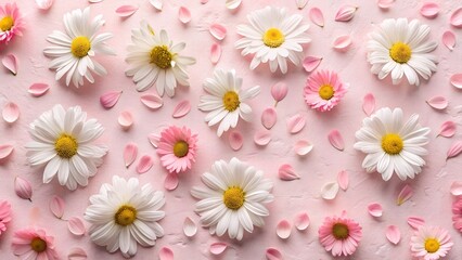 Fototapeta premium Pink and White Daisies