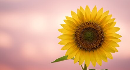 Fototapeta premium Golden Hour Sunflower: Sunset Serenade