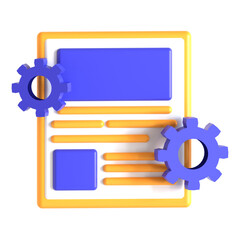 content management system 3d icon illustration