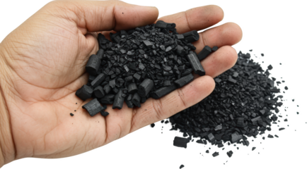 Activated Charcoal Hand Holding Granules and Powder Natural Remedy