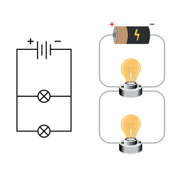 Parallel circuit, with lamp and battery.