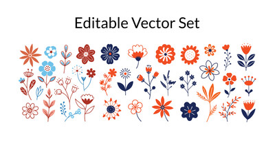 Botanical Bouquet: A set of beautifully illustrated flowers and botanical elements, perfect for adding a touch of nature and elegance to any design.