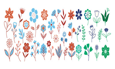 Vibrant Floral Array: A captivating collection of colorful flowers, each meticulously crafted to showcase botanical artistry, and designed to elevate your projects with a touch of organic elegance.