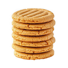Peanut butter sandwich cookies stacked