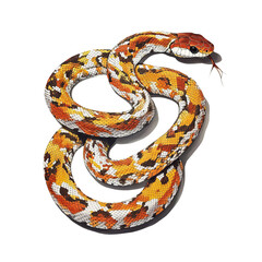 Naklejka premium realistic full body image of corn snake isolated on white background