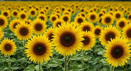 Obraz premium Sunflowers: A Golden Sea of Blooms