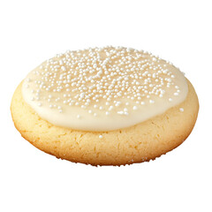 simple baked sugar cookie on clean white surface
