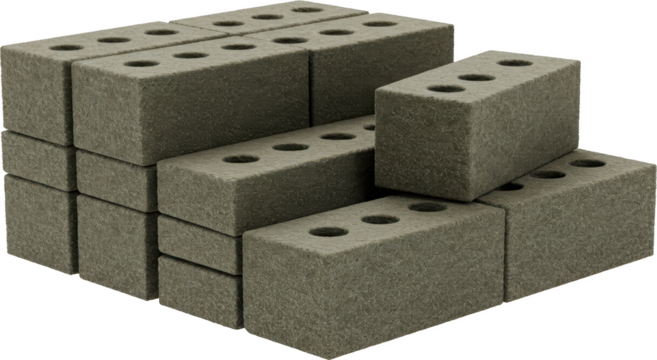 Stack of Grey Concrete Blocks Construction Material Building Blocks Architectural Elements Mockup