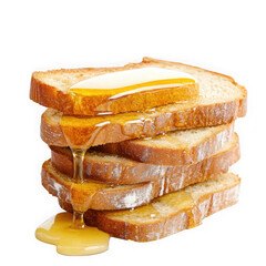 Sliced bread with golden drizzle