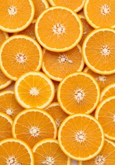 Fresh orange slices background healthy fruit citrus vitamin c juicy oranges vibrant color texture 100 character