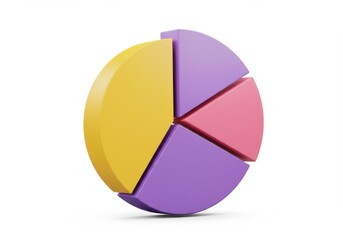 Fototapeta premium A vibrant pie chart showcasing data distribution with distinct segments shown