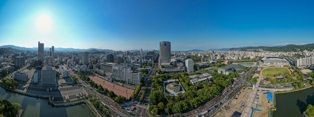 360 seamless HDRI Panorama view Hiroshima, Japan