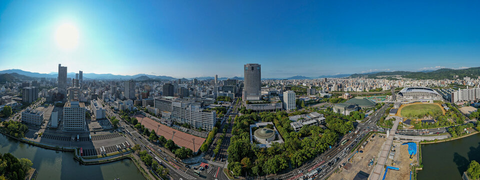 360 seamless HDRI Panorama view Hiroshima, Japan
