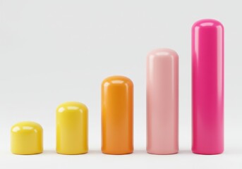 Arrangement of cylindrical objects in ascending order of height on a plane