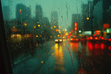 People running with umbrellas in the rain on city streets.