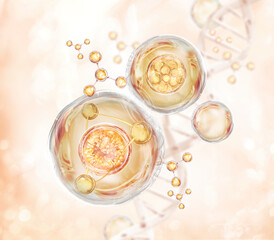 gold serum molecule background
