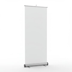 Blank roll up banner isolated on white background. mockup for presentations, advertising.
