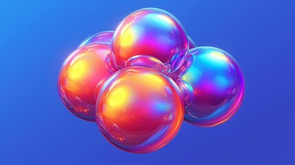Colorful 3D Bubble Abstract Render for Vibrant Background Design