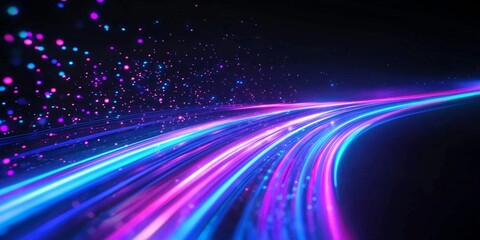 Vibrant Glows Contrast Sharply Against a Dark Backdrop