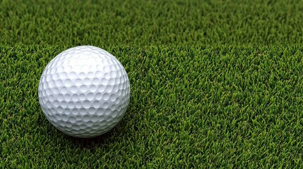 Naklejka premium Golf Ball Resting on Lush Green Turf Banner