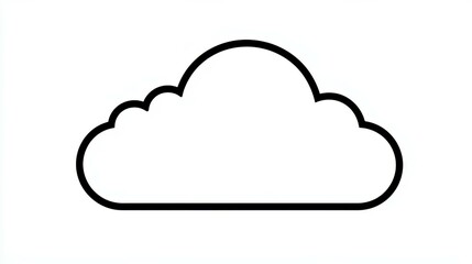 Minimalist Black Line Drawing of Clouds