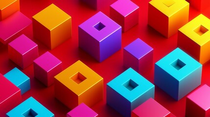 Obraz premium Modern Abstract 3D Render Dynamic Geometric Shapes Background for Graphic Design