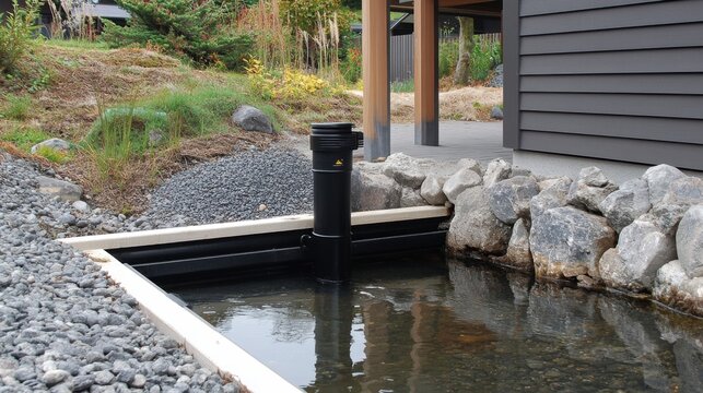 Sewer system with backflow valve installed near building outlet