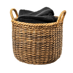 Obraz premium elegant rattan storage basket for bathroom essentials