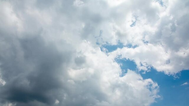 Time lapse of blue sky and white clouds.