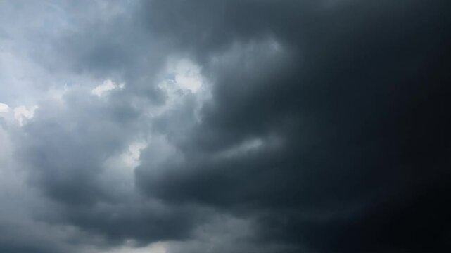 Time lapse of Dramatic dark clouds and night sky gathering in the sky.