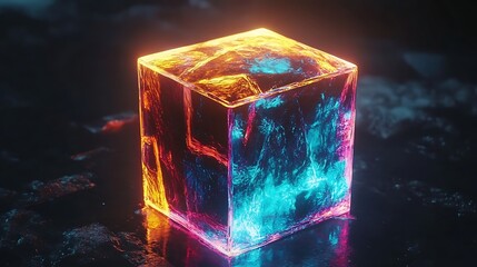 Glowing abstract cube