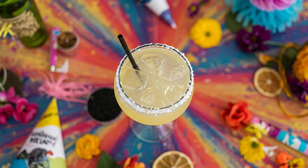 Fototapeta premium glass of champagne with ice