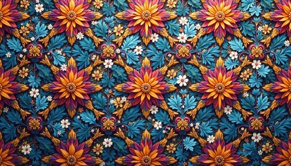 Intricate floral pattern, endlessly repeating , texture, seamless, digital