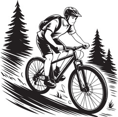 Obraz premium “Mountain Bike Vector Bundle | MTB Clipart, Cycling SVG, Downhill & Trail Biking Silhouettes for T-Shirts