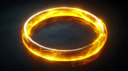 Glowing golden ring fantasy magic art