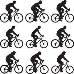 Fototapeta premium “Mountain Bike Vector Bundle | MTB Clipart, Cycling SVG, Downhill & Trail Biking Silhouettes for T-Shirts