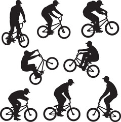 Fototapeta premium “Mountain Bike Vector Bundle | MTB Clipart, Cycling SVG, Downhill & Trail Biking Silhouettes for T-Shirts