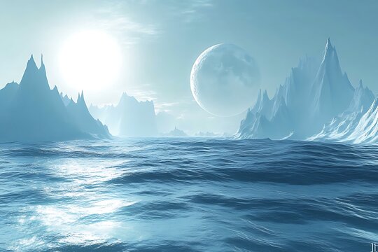 Frozen alien ocean