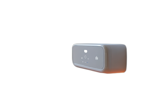 White wall mounted light fixture with sleek, modern design and adjustable arm. Isolated on transparent background.