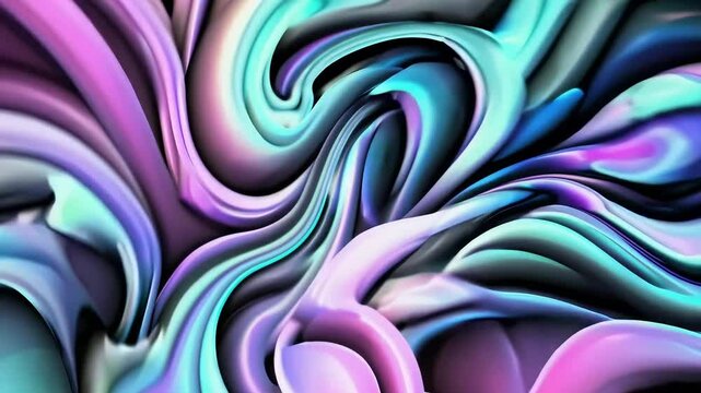 Colorful abstract 3D swirls in pastel tones create a dynamic, fluid background. Ideal for modern design, animation, or tech content.