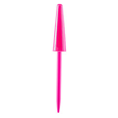 Bright pink, pointed, tapered object