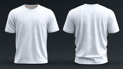 White T Shirt Mockup  Front   Back Views  Apparel Design  Clothing Template  Casual Style