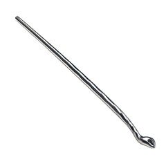 Long, sleek, metallic drinking straw