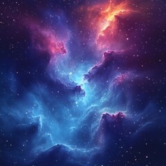 Naklejka premium Colorful Nebula Galaxy in the Outer Space 