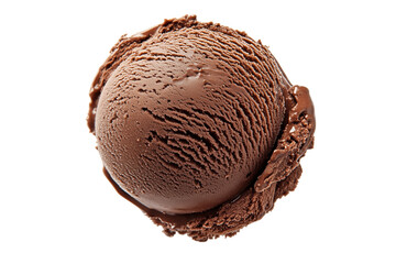 Obraz premium Chocolate ice cream scoop isolated on transparent background