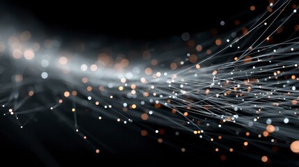 Abstract Network Data Stream  Digital Connectivity  AI  Fiber Optics  Technology Backgroun