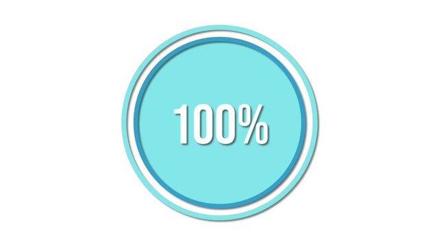 Dynamic Percentage Circle Animation on White Background