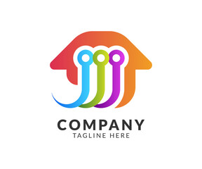 Smart Home Colorful Technology Logo Design