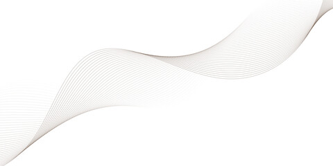 Abstract black and white smooth wave on a white background. Dynamic sound wave. Design element. Vector illustration. 