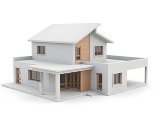 3d rendering of modern house, real estate business house house price concept illustration